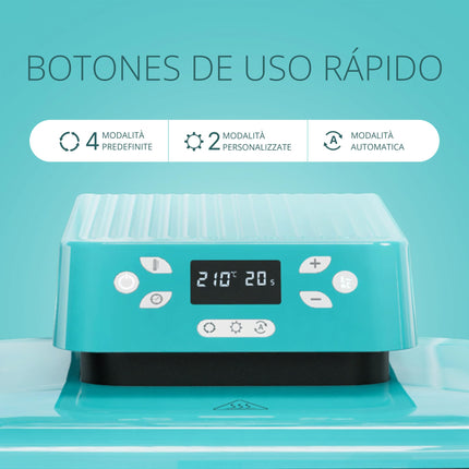 LOKLIK - Pressa Termica Automatica per Personalizzare Magliette, Maglioni, Coperte, Asciugamani, Borse e Altri Tessuti Pressa Riscaldante Compatta Termoadesiva Stampa Tessile (Blu)