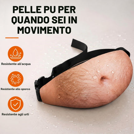 BuyWeek Tasca Pancia Di Birra, Papà Bod Marsupio in PU Impermeabile Divertente Papà Borsa con Cerniera per Corsa All'aperto