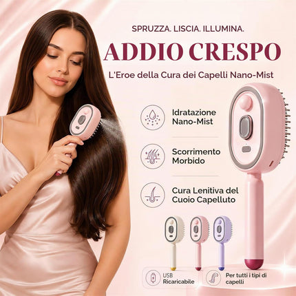Spazzola a Vapore Capelli, Spazzola a Vapore Elettrica, Pettine Massaggiante Elettrico, Spazzola Lisciante a Vapore, Viaggio Casa Lisciante Capelli Ricci Spessi