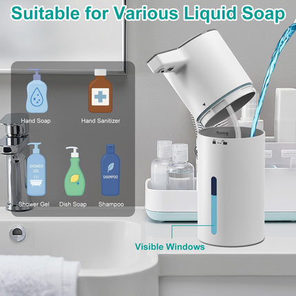 Dispenser Automatico di Sapone Senza Contatto, Liquido da Parete (Bianco)
