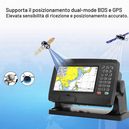 Weikeya Navigatore GPS Marino, Plotter cartografico GPS BDS Posizionamento GPS IPX6 Transponder AIS Impermeabile per Barca,Pezzi di ricambio per barche,yacht