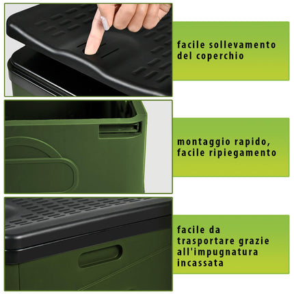 Montafox Toilette Campeggio Pieghevole Portatile WC 25 L 150 kg Gabinetto