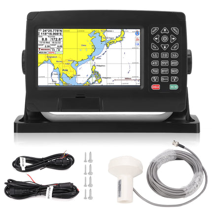 Weikeya Navigatore GPS Marino, Plotter cartografico GPS BDS Posizionamento GPS IPX6 Transponder AIS Impermeabile per Barca,Pezzi di ricambio per barche,yacht