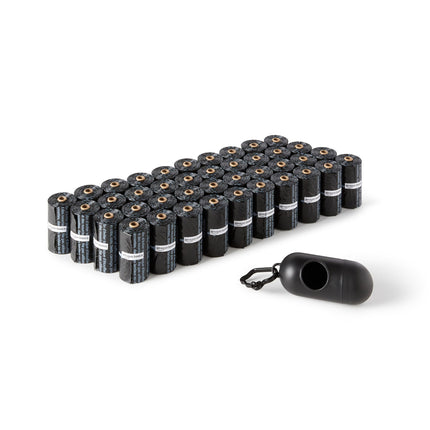 Amazon Basics Sacchetti igienici per cani con dispenser e clip per guinzaglio, inodori, 600 pezzi (40 confezioni da 15 sacchetti)