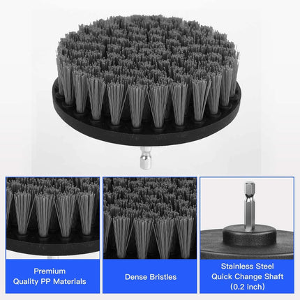 32 Pezzi Testina Spazzola Avvitatore a Batteria, Set Spazzole per Trapano, Kit Spazzola Trapano Power Scrubber per Cerchi, Tappeti, Bagno, Auto, Piastrelle, Pavimento