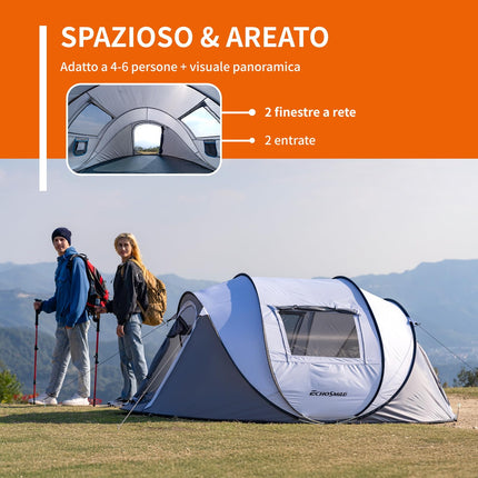 EchoSmile Tenda da Campeggio Pop Up 2/4/6 Posti Istantanea Tenda Campeggio