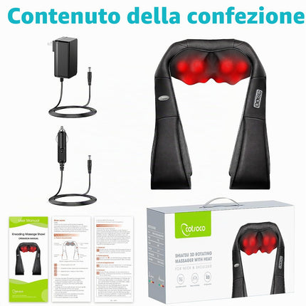 cotsoco Massaggiatore Cervicale con Funzione Riscaldamento,16 Testine