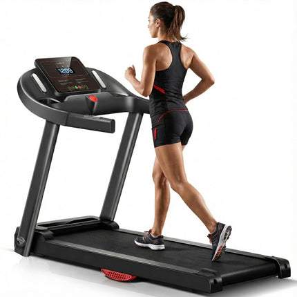 Kdtoll Tapis Roulant Salvaspazio 14km/h, Tapis Roulant Elettrico Pieghevole con Inclinazione 15%, Walking Pad Pieghevole da Casa, Motore Silenzioso 3.0 HP, Display LED, Portata 136 kg