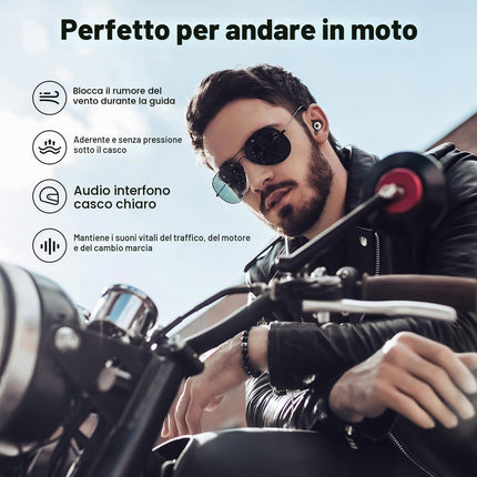 NEXAVIBE Tappi orecchie moto antirumore silicone 2 paia 33dB anti-vento