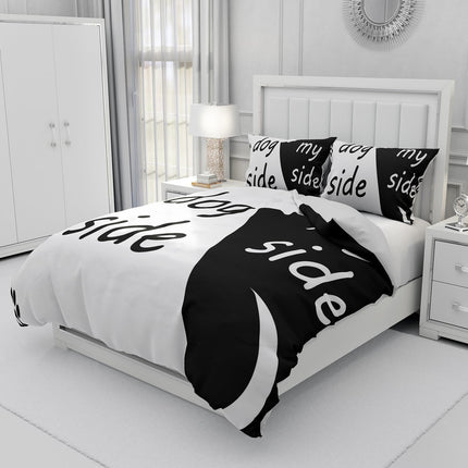 UGZDEA Set di 3 copripiumini con lato del cane e il mio lato 200x200cm, in morbida microfibra, per adulti, decorazione della camera da letto (Double（200x200cm）, A)