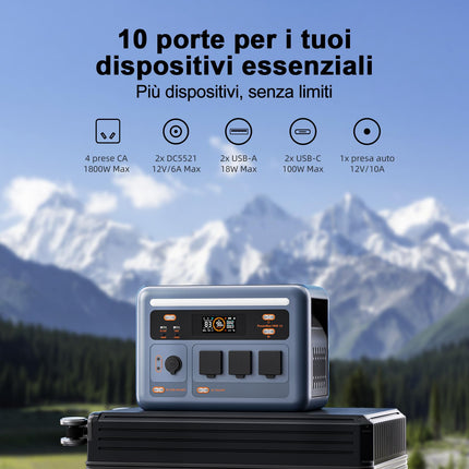 OSCAL 1800W Centrale Elettrica Portatile con Pannello Solare da 100W