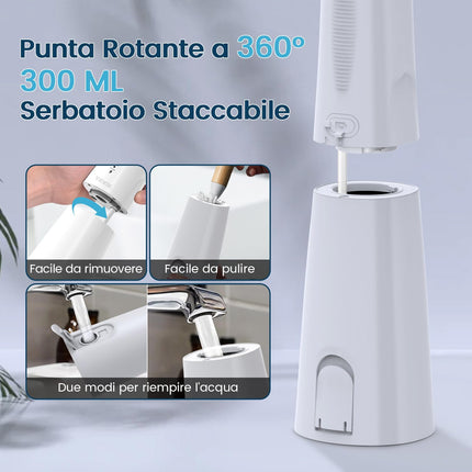 Vimmk Irrigatore Orale Senza Fili, Idropulsore Dentale ad Acqua con Irrigatore Orale Dentale Ricaricabile Impermeabile IPX7 per Viaggi a Casa (Bianco)
