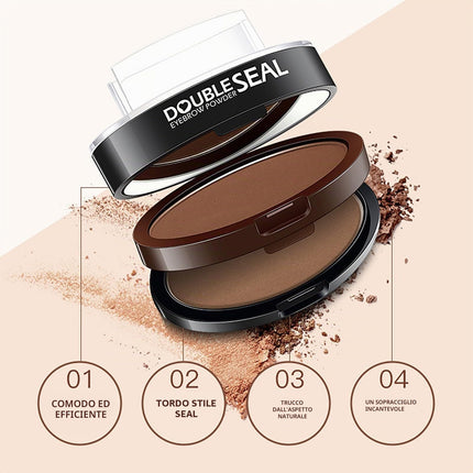 Kit di Timbri per Sopracciglia a Doppio Colore, Timbro per Sopracciglia Impermeabile con Polvere a Prova di Sudore a Lunga Durata, con 3 Stencil Intercambiabili e Pennello, Finitura Opaca Naturale (B)