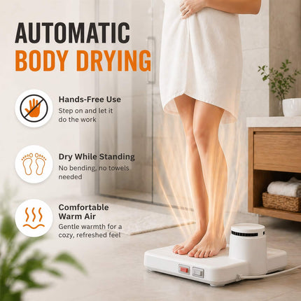 Asciugatrice per tutto il corpo da 800 W dopo la doccia, essiccatore ad alta velocità da 15000 giri/min con sensore di movimento, aria fredda e calda regolabile a 2 velocità per bagno, casa e hotel
