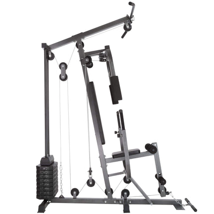 tectake® Stazione Body Building 160x98x203 cm, Pesi Palestra Fitness e Home Gym, Attrezzi Palestra Casa, multifunzione, Sbarra trazioni lat machine, per Addominali, Glutei, Gambe - Diversi Modelli