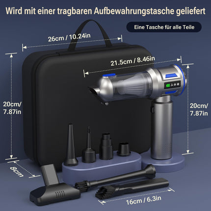 Yomile Aspirabriciole Senza Fili, 27000PA 4 in 1 Aspirapolvere per Auto Portatile,Aspiratore e Soffiatore con Motore Brushless Mini Aspirabriciole Senza Fili Potente per Auto Casa