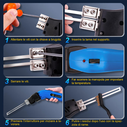 Komsepor Taglierina di schiuma Coltello caldo elettrico Taglierina di polistirolo Strumento di taglio della schiuma Coltello caldo raffreddato ad aria (Raffreddamento Blue-Air 200W)