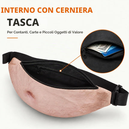 BuyWeek Tasca Pancia Di Birra, Papà Bod Marsupio in PU Impermeabile Divertente Papà Borsa con Cerniera per Corsa All'aperto