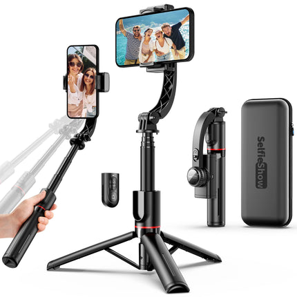 Stabilizzatore cardanico per smartphone con telecomando, treppiede estensibile in alluminio, rotazione automatica a 360°, bilanciamento automatico per registrazione video live, vlogging, YouTube,