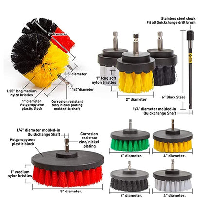 Set di 37 spazzole per trapano, set di 37 spazzole per trapano Power Scrubber con spugnetta per lucidatura per bagno, doccia, pulizia tappeti, pulizia della malta e pulizia delle piastrelle