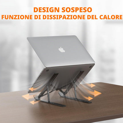 GRIFEMA Supporto PC Portatile e Laptop Regolabile, Rialzo Pieghevole