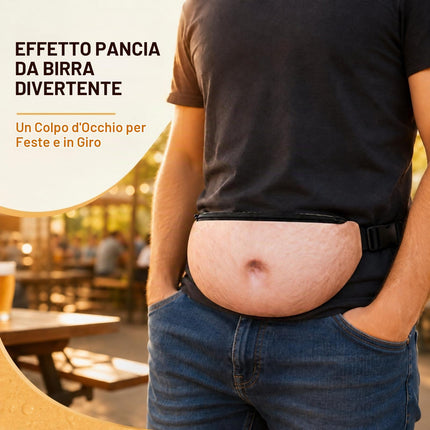 BuyWeek Tasca Pancia Di Birra, Papà Bod Marsupio in PU Impermeabile Divertente Papà Borsa con Cerniera per Corsa All'aperto
