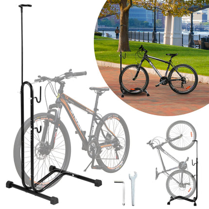 Joparri Reggiciclo ruota 20'' - 27.5'' standard nero (Da Pavimento) / Bike stand per ruote standard, orizzontale e verticale, regolabile in altezza