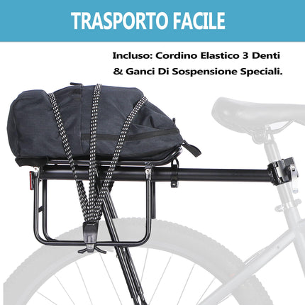 YONTUO Portapacchi Posteriore per Bici, Portapacchi per Bici da Carico, Morbida Imbottitura Sospesa, Grandi Paratie di Protezione e Riflettenti, Regolabile, Universale, Adatto per Telai da 24" a 29