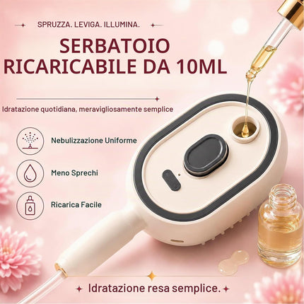 Spazzola a Vapore Capelli, Spazzola a Vapore Elettrica, Pettine Massaggiante Elettrico, Spazzola Lisciante a Vapore, Viaggio Casa Lisciante Capelli Ricci Spessi