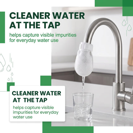 60 Pezzi Filtro per Rubinetto Cucina, Filtri per Rubinetti Acqua in Cotone Addensato con 12 Fascette di Fissaggio, Filtro Sedimenti Acqua e Ruggine, Universale per Lavello, Bagno e Viaggio