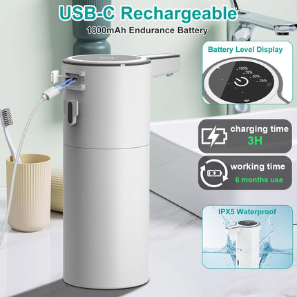 Dispenser Automatico di Sapone Senza Contatto, Liquido da Parete (Bianco)