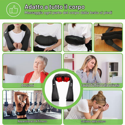 cotsoco Massaggiatore Cervicale con Funzione Riscaldamento,16 Testine