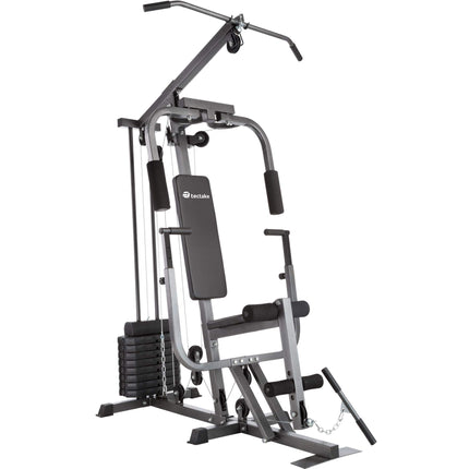tectake® Stazione Body Building 160x98x203 cm, Pesi Palestra Fitness e Home Gym, Attrezzi Palestra Casa, multifunzione, Sbarra trazioni lat machine, per Addominali, Glutei, Gambe - Diversi Modelli