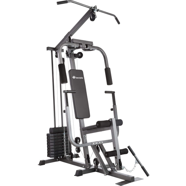 tectake® Stazione Body Building 160x98x203 cm, Pesi Palestra Fitness e Home Gym, Attrezzi Palestra Casa, multifunzione, Sbarra trazioni lat machine, per Addominali, Glutei, Gambe - Diversi Modelli
