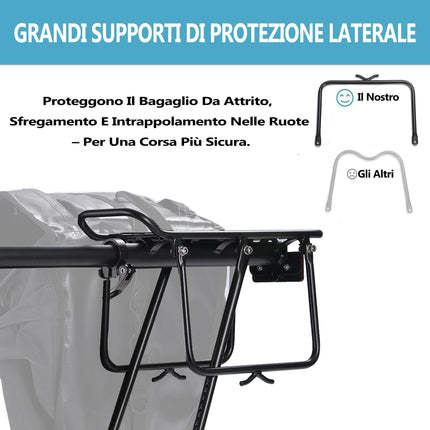 YONTUO Portapacchi Posteriore per Bici, Portapacchi per Bici da Carico, Morbida Imbottitura Sospesa, Grandi Paratie di Protezione e Riflettenti, Regolabile, Universale, Adatto per Telai da 24" a 29