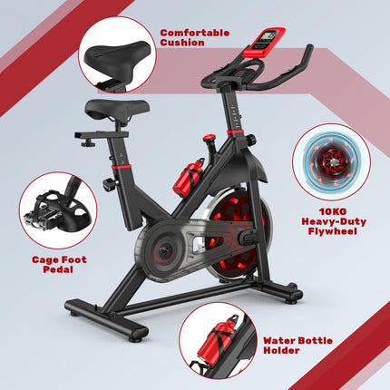 X3 Cyclette da Casa Professionale, Bicicletta ad attrito Indoor per Fitness da Camera con Schermo LCD e Portabicchieri, Volano 12kg, struttura in acciaio da 80 mm, capacità di 150 kg