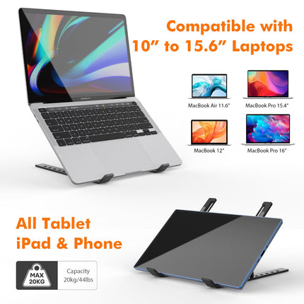 GRIFEMA Supporto PC Portatile e Laptop Regolabile, Rialzo Pieghevole