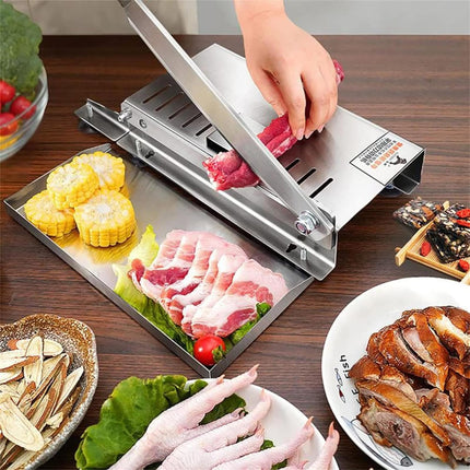 Macchina per affettare carne ossea, in acciaio inox, per uso domestico e commerciale, dispositivo manuale per tagliare pesce, pollo, manzo