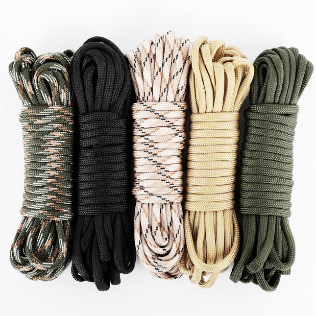 Romon Paracord 550 4mm, Paracord Kit 30 Metri, Corda Colorata, Cordas Campeggio, Cordas 7 Fili, 5 Colori/6 Metri