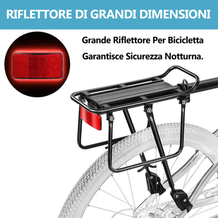 YONTUO Portapacchi Posteriore per Bici, Portapacchi per Bici da Carico, Morbida Imbottitura Sospesa, Grandi Paratie di Protezione e Riflettenti, Regolabile, Universale, Adatto per Telai da 24" a 29