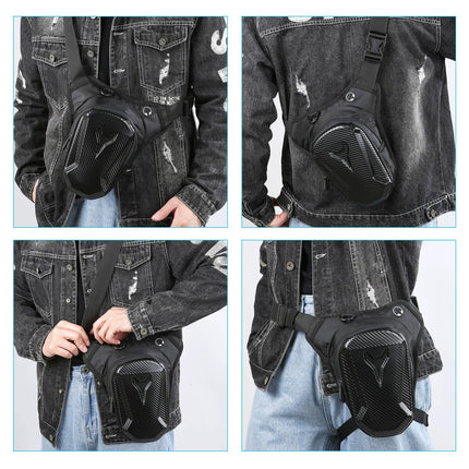 BEELUKY Marsupio da Gamba per Moto Marsupio Cosciale in EVA per Uomo e Donna Marsupio Moto da Gamba Sportivo da Gamba con Multitasche per Corsa Ciclismo Moto Sport e Lavoro