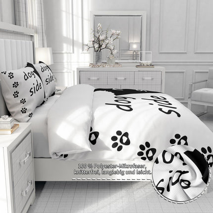 UGZDEA Set di 3 copripiumini con lato del cane e il mio lato 200x200cm, in morbida microfibra, per adulti, decorazione della camera da letto (Double（200x200cm）, A)