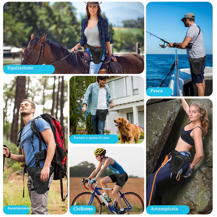 BEELUKY Marsupio da Gamba per Moto Marsupio Cosciale in EVA per Uomo e Donna Marsupio Moto da Gamba Sportivo da Gamba con Multitasche per Corsa Ciclismo Moto Sport e Lavoro