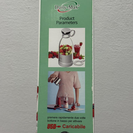 Deily-Max MAX-6045 Frullatore Portatile, 420 ml, Senza BPA, per Smoothie e Frutta, Ideale per Viaggi e Ufficio