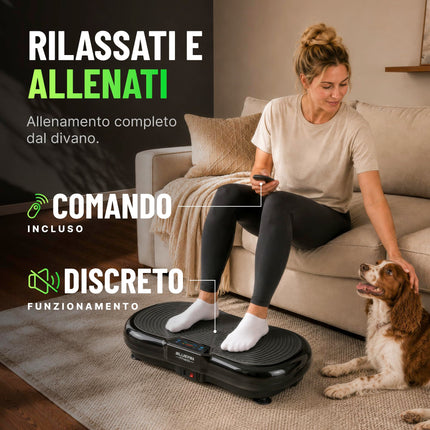 Pedana Vibrante Bluefin Fitness Ultra Slim Power | Modellatore Vibrante | 5 programmi + 180 livelli | Allenamento completo | Fitness silenzioso a casa | Facile da riporre | Design elegante e compatto