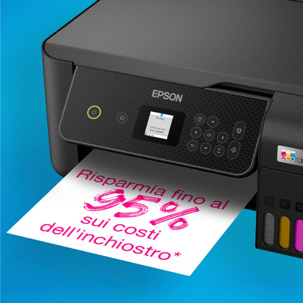 Epson EcoTank ET-2870 Stampante con Serbatoi D’inchiostro | Stampa a Casa Alti Volumi | Wi-Fi | A4 | Stampa, Copia, Scansione | Display LCD 3.7 cm | 3 Anni D'Inchiostro Inclusi