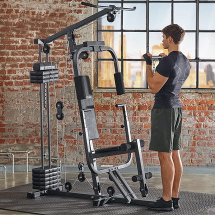 tectake® Stazione Body Building 160x98x203 cm, Pesi Palestra Fitness e Home Gym, Attrezzi Palestra Casa, multifunzione, Sbarra trazioni lat machine, per Addominali, Glutei, Gambe - Diversi Modelli