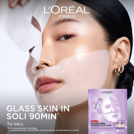 L'Oréal Paris Revitalift Glass Skin Maschera in Idrogel Viso, 4pz
