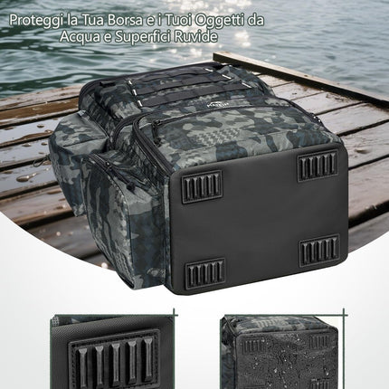 MATEIN Zaino da Pesca con 4 Scatole 3600, Scomparto Termico e 2 Portacanna