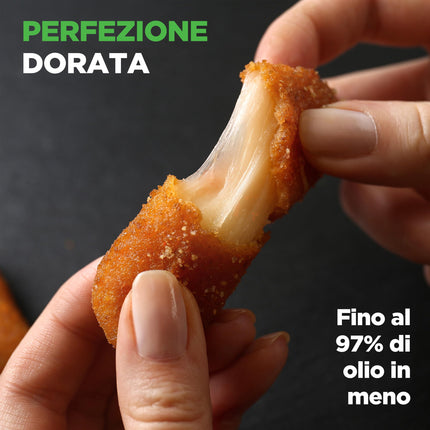 NutriChef Friggitrice ad Aria, Air Fryer Forno Digitale Senza Olio con Cestello o Ciotola Trasparente, Controllo Preciso di Tempo e Temperatura, Perfetta per Pollo, Dolci, Patatine e Bistecca